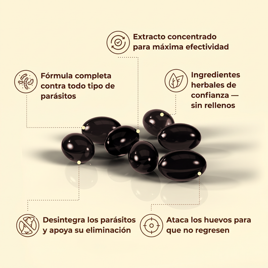 Elimina Parásitos y Larvas Ocultos en Solo 14 Días con Ajenjo Nuez Negra Clavo